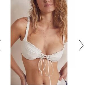 For Love & Lemons Women's White Lace-Up Bralette